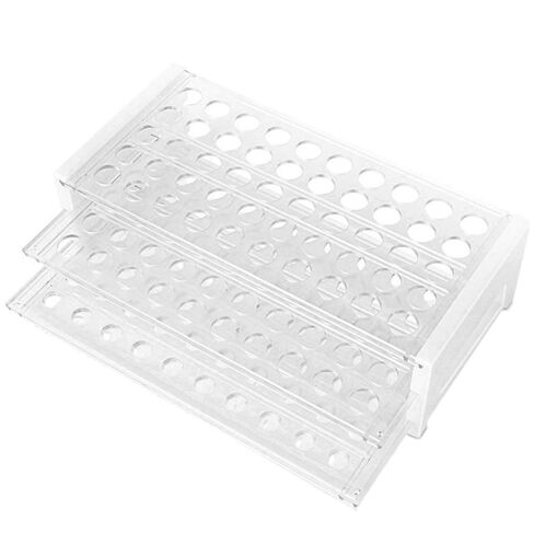 Plastic Test Tube Rack Set, 2 Sizes to fit Both 12/13mm and 15/18mm Test Tubes, 50 Hole, Clear, Karter Scientific 208U5 (Pack of 2) in Saudi Arabia