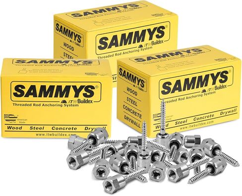 Everflow 8139957-25 SH-GST 20 3/8" Screw Swivel Threaded Rod Anchor Designed for Wood, Installs 17 Deg Angle Off Vertical, Steel with Electro-Zinc (25 Pack), Pack of 25, 25 Piece in Saudi Arabia