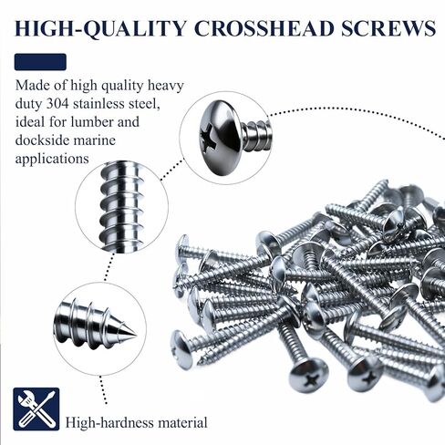 #10 × 1-1/4 بوصة برغي خشب فيليبس برأس تروس (50 حزمة) 304 من الفولاذ المقاوم للصدأ براغي ذاتية التنصت سريعة من الدرجة البحرية in Kuwait