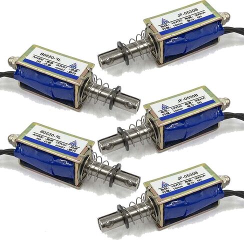 5pcs Micro DC Solenoid Valve Electromagnet DC 12V Spring Push-Pull Through Type in Saudi Arabia
