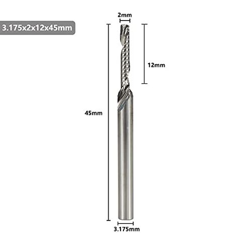 1pcs Single Flute O End Mill 1mm-3.175mm Shank Aluminum Cutting Spiral Milling Cutter Carbide CNC Router Bit in Saudi Arabia
