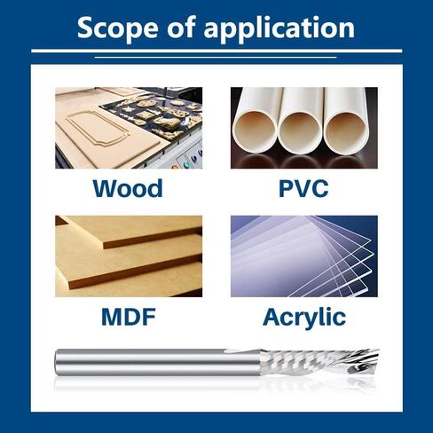 1pcs Solid Carbide Single Flute End Mill Router Bits 1/4 Inch Shank CNC Spiral O Flute Down Cut Router Bit 1Inch Cutting Length Carbide End Mill in Saudi Arabia