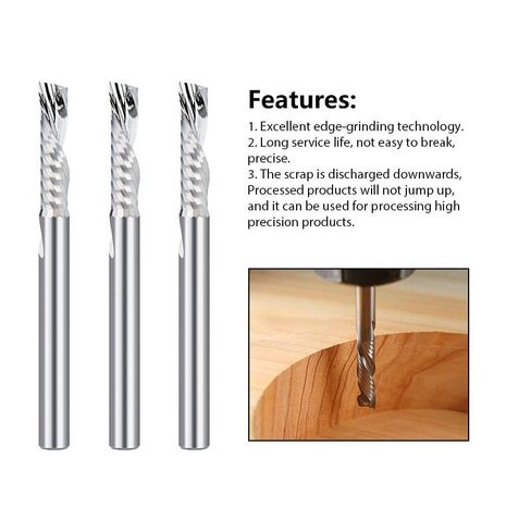 1pcs Solid Carbide Single Flute End Mill Router Bits 1/4 Inch Shank CNC Spiral O Flute Down Cut Router Bit 1Inch Cutting Length Carbide End Mill in Saudi Arabia