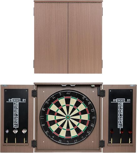 Play Platoon Outdoor Dart Board Cabinet - Dartboard Waterproof Enclosure with Darts Scoreboard, Dart Holder & Dartboards Lighting System for Outside Bar Games & Game Room in Saudi Arabia