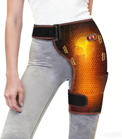 Hip Heating Pad with Massage, Hip Massager for Sciatica & Hip Pain Relief, Portable Electric Heating Pad for Men Women, Hip Support Brace for Sciatic Nerve, Hamstring, Thigh & Hip Bursitis Discomfort in Saudi Arabia