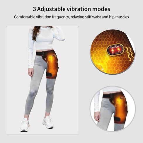 Hip Heating Pad with Massage, Hip Massager for Sciatica & Hip Pain Relief, Portable Electric Heating Pad for Men Women, Hip Support Brace for Sciatic Nerve, Hamstring, Thigh & Hip Bursitis Discomfort in Saudi Arabia