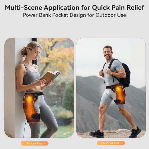 Hip Heating Pad with Massage, Hip Massager for Sciatica & Hip Pain Relief, Portable Electric Heating Pad for Men Women, Hip Support Brace for Sciatic Nerve, Hamstring, Thigh & Hip Bursitis Discomfort in Saudi Arabia