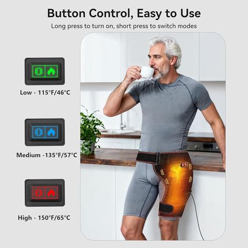 Hip Heating Pad with Massage, Hip Massager for Sciatica & Hip Pain Relief, Portable Electric Heating Pad for Men Women, Hip Support Brace for Sciatic Nerve, Hamstring, Thigh & Hip Bursitis Discomfort in Saudi Arabia