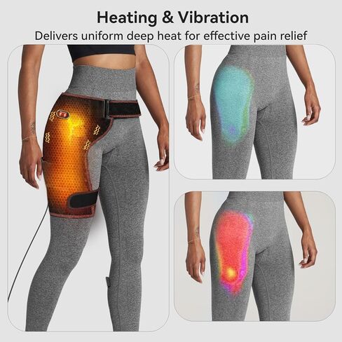 Hip Heating Pad with Massage, Hip Massager for Sciatica & Hip Pain Relief, Portable Electric Heating Pad for Men Women, Hip Support Brace for Sciatic Nerve, Hamstring, Thigh & Hip Bursitis Discomfort in Saudi Arabia