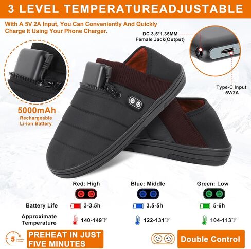 Heated Slippers,BIAL Unisex Electric Heating Pad for Feet,Rechargeable Battery Shoes Heat Foot Warmer Feet Warmer Winter Slippers Cold Weather Slipper for Men Women in Saudi Arabia