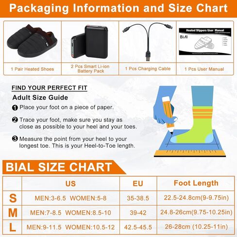 Heated Slippers,BIAL Unisex Electric Heating Pad for Feet,Rechargeable Battery Shoes Heat Foot Warmer Feet Warmer Winter Slippers Cold Weather Slipper for Men Women in Saudi Arabia