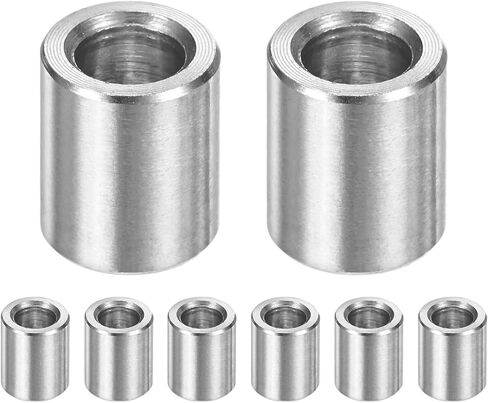 M METERXITY 8PCS M8 304 Stainless Steel Spacers 8mm ID x 10mm OD x 22mm l Metal Screw Standoff Bushing Plain Finish Round Spacer 304 Stainless Steel for Screws Bolts Silver in Saudi Arabia