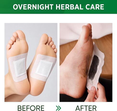 AOSORW Natural Herbal Foot Pads - Ginger Mugwort Bamboo Vinegar - Relieves Stress and Fatigue - Improves Sleep and Supports Body Cleansing - (Green, 30 Pads) in Kuwait