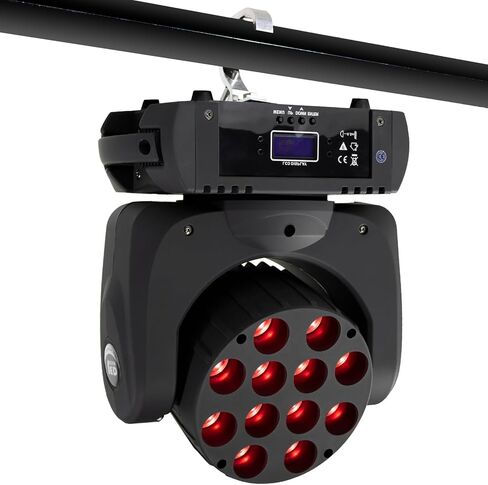 SHEHDS Moving Head Light Wash LED 12x12W RGBW 4in1 DJ Lights Lighting Professional 9/16 Channels DMX512 Sound Activated Strobe Effect Stage Lights for Christmas Events Night Clubs Disco KTV Bar in Kuwait