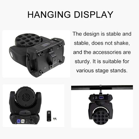 SHEHDS Moving Head Light Wash LED 12x12W RGBW 4in1 DJ Lights Lighting Professional 9/16 Channels DMX512 Sound Activated Strobe Effect Stage Lights for Christmas Events Night Clubs Disco KTV Bar in Kuwait