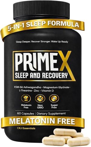 Sleep Aid Without Melatonin- Sleep Recovery Supplement with KSM-66® Ashwagandha and Magnesium Glycinate for Nighttime Relaxation & Restful Sleep- with L-Theanine, Zinc & Vitamin D3 (30 Servings) in Saudi Arabia