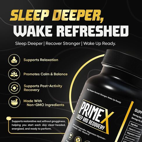 Sleep Aid Without Melatonin- Sleep Recovery Supplement with KSM-66® Ashwagandha and Magnesium Glycinate for Nighttime Relaxation & Restful Sleep- with L-Theanine, Zinc & Vitamin D3 (30 Servings) in Saudi Arabia