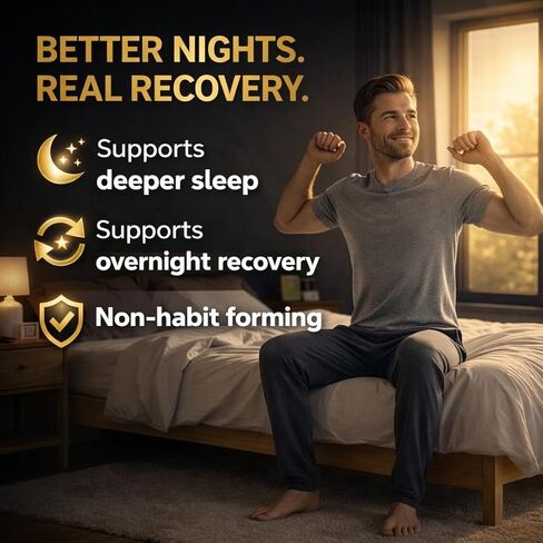 Sleep Aid Without Melatonin- Sleep Recovery Supplement with KSM-66® Ashwagandha and Magnesium Glycinate for Nighttime Relaxation & Restful Sleep- with L-Theanine, Zinc & Vitamin D3 (30 Servings) in Saudi Arabia