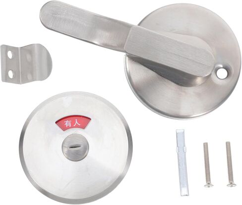 TEHAUX Stainless Steel Bathroom Indicator Lock Vacant Occupied Privacy Handle Latch for Public Restroom Doors Toilet Partition Lock with Engaged Status for Enhanced Security in Saudi Arabia