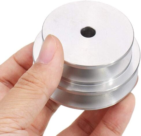 1pc Aluminum Alloy Double Groove 60mm /50MM Pulley Wheel 8-20MM Fixed Bore Pulley for Motor Shaft 10MM Round Belt (Size : 20MM, Color : 1PC) in Saudi Arabia