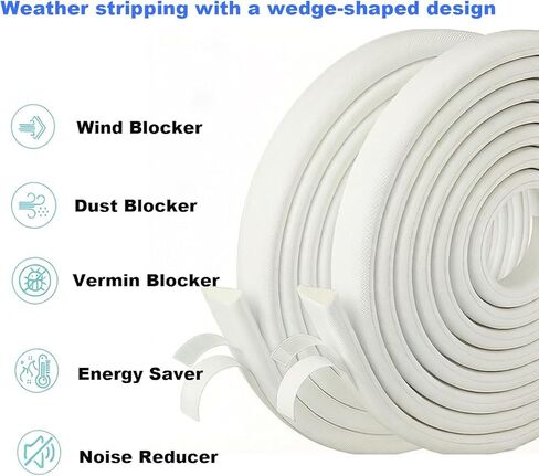 سدادة باب لتجريد الطقس من الفوم على شكل حرف V، أبيض بطول 20 قدم، سدادة مسودة، عزل للفجوات، عازل للصوت، ذاتي اللصق، مقاوم للماء ومقاوم للطقس للأبواب الخارجية والداخلية in Kuwait