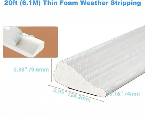سدادة باب لتجريد الطقس من الفوم على شكل حرف V، أبيض بطول 20 قدم، سدادة مسودة، عزل للفجوات، عازل للصوت، ذاتي اللصق، مقاوم للماء ومقاوم للطقس للأبواب الخارجية والداخلية in Kuwait