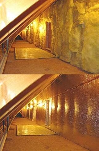 منتجات الطاقة الأمريكية (AD3) درع عازل رغوي عاكس، درع حراري، درع عازل حراري حاجز مشع 48 بوصة × 10 قدم 40 قدم مربع in Kuwait