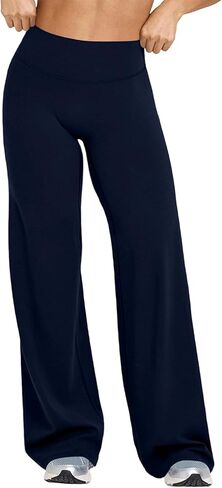 Womens Flared Yoga Pants High Waisted Tummy Control Stretch Leggings Bootcut Bell Bottom Workout Gym Dress Pants in Saudi Arabia