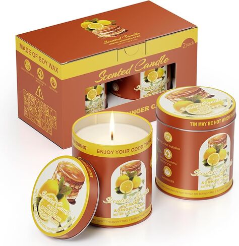 شاطئ جوز الهند معطرة شمع الصويا | 2 Pack 510G 80H وقت الحرق 8 ٪ الزيوت الأساسية | العطرية جرة شمعة القصدير لتخفيف الإجهاد | التأمل المنزلي المثالي ، اليوغا ، هدية أنيقة للنساء للرجال والنساء in Saudi Arabia