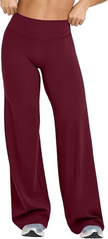 Womens Flared Yoga Pants High Waisted Tummy Control Stretch Leggings Bootcut Bell Bottom Workout Gym Dress Pants in Saudi Arabia
