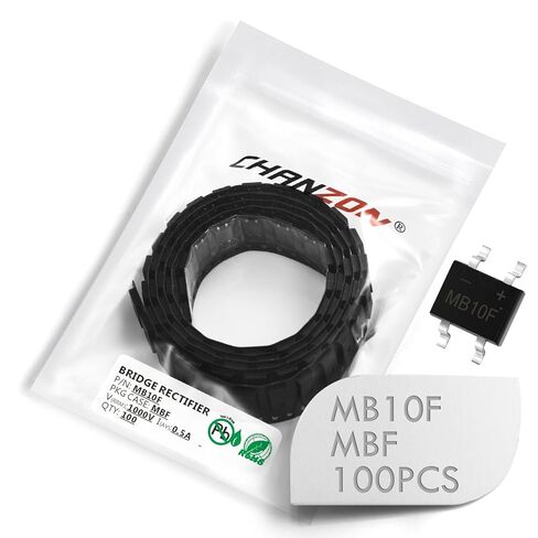 (عبوة من 100 قطعة) صمام ثنائي لمقوم الجسر Chanzon MB10F SMD 0.5A 1000V MBF (SOP-4) مرحلة واحدة 0.5 أمبير 1000 فولت ثنائيات السيليكون in Saudi Arabia
