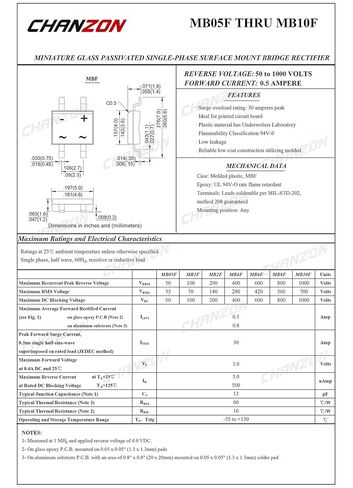 (عبوة من 100 قطعة) صمام ثنائي لمقوم الجسر Chanzon MB10F SMD 0.5A 1000V MBF (SOP-4) مرحلة واحدة 0.5 أمبير 1000 فولت ثنائيات السيليكون in Saudi Arabia