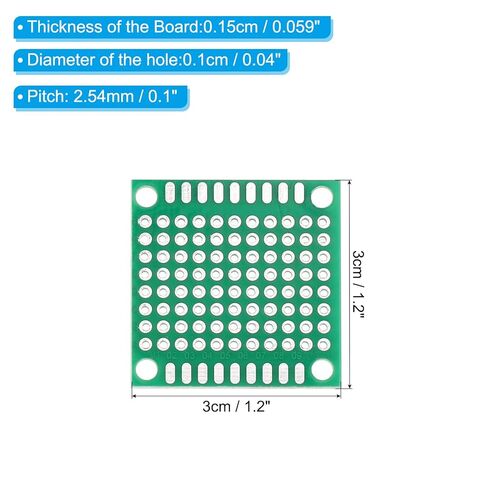 Generic 1.2 بوصة × 1.2 بوصة دائرة لوحة PCB، 24 قطعة من لوحات لحام نموذج أولي من جانب واحد من أجل لحام DIY ولوحات دوائر المشروع الإلكترونية، لوح تجارب قابل للحام، أخضر in Saudi Arabia