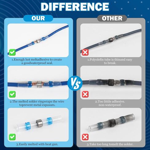 900 قطعة من موصلات أسلاك اللحام المقاومة للماء - موصلات الأسلاك المنكمشة بالحرارة 26-10 AWG، موصلات بعقب اللحام المنكمشة بالحرارة للسيارات البحرية وأسلاك شاحنة قارب RV in Kuwait