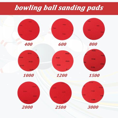 9 Pcs Bowling Sanding Pads Bowling Ball Sanding Sand Pads Surface Polishing Cleaning Resurfacing Kit Accessories Grit 400 600 800 1000 1200 1500 2000 2500 3000 in Saudi Arabia