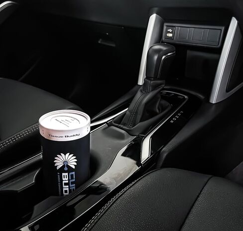 مناديل حامل أكواب السيارة المصنوعة من الخيزران من كوبهولد بادي، علبة مناديل السيارة القابلة لإعادة الملء بثلاث طبقات، خالية من البلاستيك وغير سامة، تناسب معظم حاملات أكواب السيارات، صديقة للبيئة، عبوة من 4 قطع in Kuwait