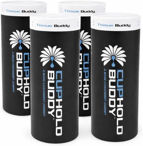 مناديل حامل أكواب السيارة المصنوعة من الخيزران من كوبهولد بادي، علبة مناديل السيارة القابلة لإعادة الملء بثلاث طبقات، خالية من البلاستيك وغير سامة، تناسب معظم حاملات أكواب السيارات، صديقة للبيئة، عبوة من 4 قطع in Kuwait