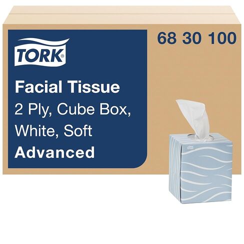 Tork Soft Facial Tissue Cube Box White, Advanced, 2-Ply, 36 x 86 Sheets, 6830100 in Saudi Arabia