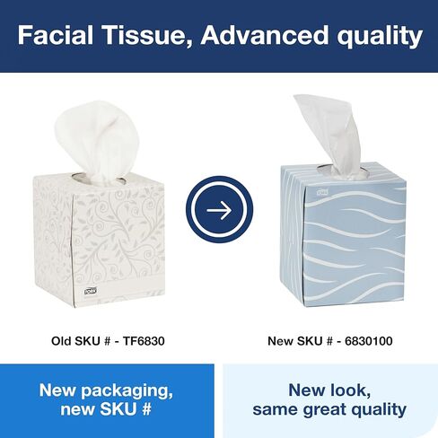Tork Soft Facial Tissue Cube Box White, Advanced, 2-Ply, 36 x 86 Sheets, 6830100 in Saudi Arabia