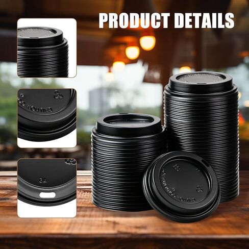 100 قطعة من أغطية أكواب القهوة، أغطية قبة سوداء مقاس 90 مم لأكواب القهوة 10،12،16، 20، 22 أونصة، أغطية أكواب بلاستيكية للاستعمال مرة واحدة للأكواب الورقية، أغطية قبة للمشروبات الساخنة والباردة in Kuwait