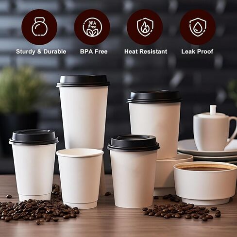 100 قطعة من أغطية أكواب القهوة، أغطية قبة سوداء مقاس 90 مم لأكواب القهوة 10،12،16، 20، 22 أونصة، أغطية أكواب بلاستيكية للاستعمال مرة واحدة للأكواب الورقية، أغطية قبة للمشروبات الساخنة والباردة in Kuwait