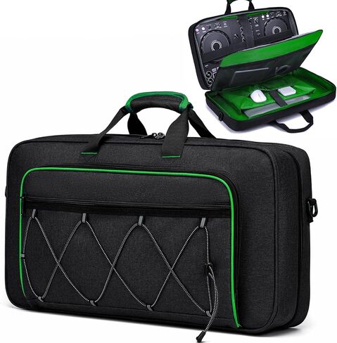 حقيبة DJ لـ DDJ-FLX4/DDJ 400/DDJ REV1 ، حقيبة Crossbody Crossbody PATed DJ مع 4 جيوب ، لجهاز كمبيوتر محمول 15.6 بوصة ، كابلات ، علبة خلاط DJ مع حزام كتف قابل للتعديل لمعدات DJ in Kuwait