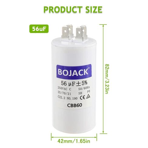 BOJACK CBB60 56uF 250 Volt 50/60Hz Garage Door Opener Capacitor with Two Sets of Inserts for 1/2 HP K030B532-1 in Saudi Arabia