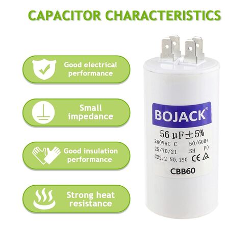 BOJACK CBB60 56uF 250 Volt 50/60Hz Garage Door Opener Capacitor with Two Sets of Inserts for 1/2 HP K030B532-1 in Saudi Arabia