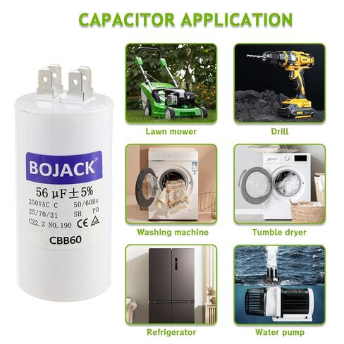 BOJACK CBB60 56uF 250 Volt 50/60Hz Garage Door Opener Capacitor with Two Sets of Inserts for 1/2 HP K030B532-1 in Saudi Arabia