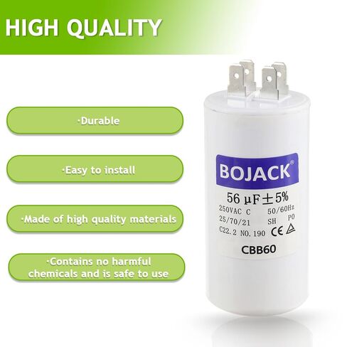 BOJACK CBB60 56uF 250 Volt 50/60Hz Garage Door Opener Capacitor with Two Sets of Inserts for 1/2 HP K030B532-1 in Saudi Arabia