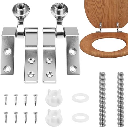 مجموعة واحدة من مفصلات مقعد المرحاض العالمية، مفصلات معدنية مطلية بالكروم، قطع غيار مقعد المرحاض مع براغي وصواميل للحمامات والفنادق والأماكن العامة in Kuwait