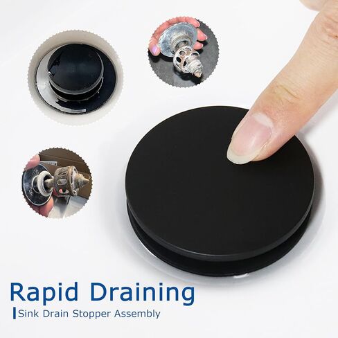 شاكو صنبور الحمام الأسود، 4 بوصة صنبور الحمام المركزية 3 حفرة، أسود غير لامع 2 مقبض شلال الحمام صنبور بالوعة مع استنزاف المنبثقة وخراطيم العرض، SC-ZTS004B-NEW in Kuwait