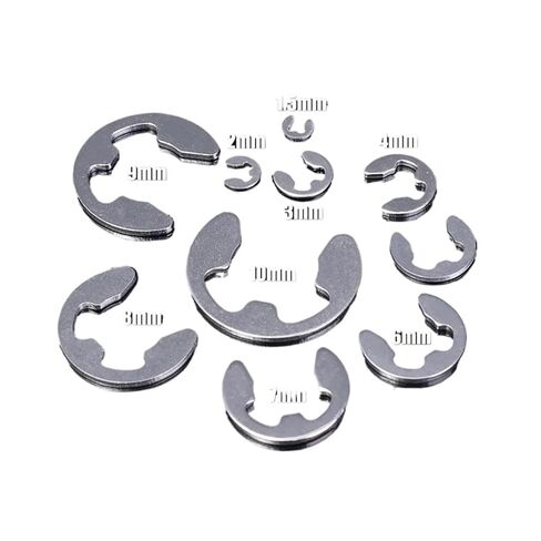 120/200PCS Stainless Steel Snap Circlip Washer E Clips Snap Rings Assortment Kit Shaft Fastener External Retaining Ring 1.5-10mm(1.5mm-10mm-200pcs) in Saudi Arabia
