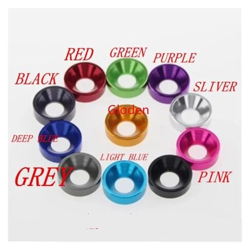10pcs/lot Aluminum Countersunk Washer M2 M2.5 M3 M4 M5 M6 M8 Colourful Anodized Countersunk Head Bolt Washers Gasket(M2.5 10PCS,Black) in Saudi Arabia